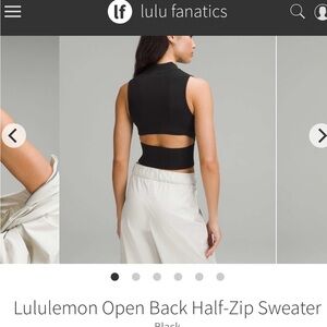 Lululemon Black Open Back Half-Zip Sweater